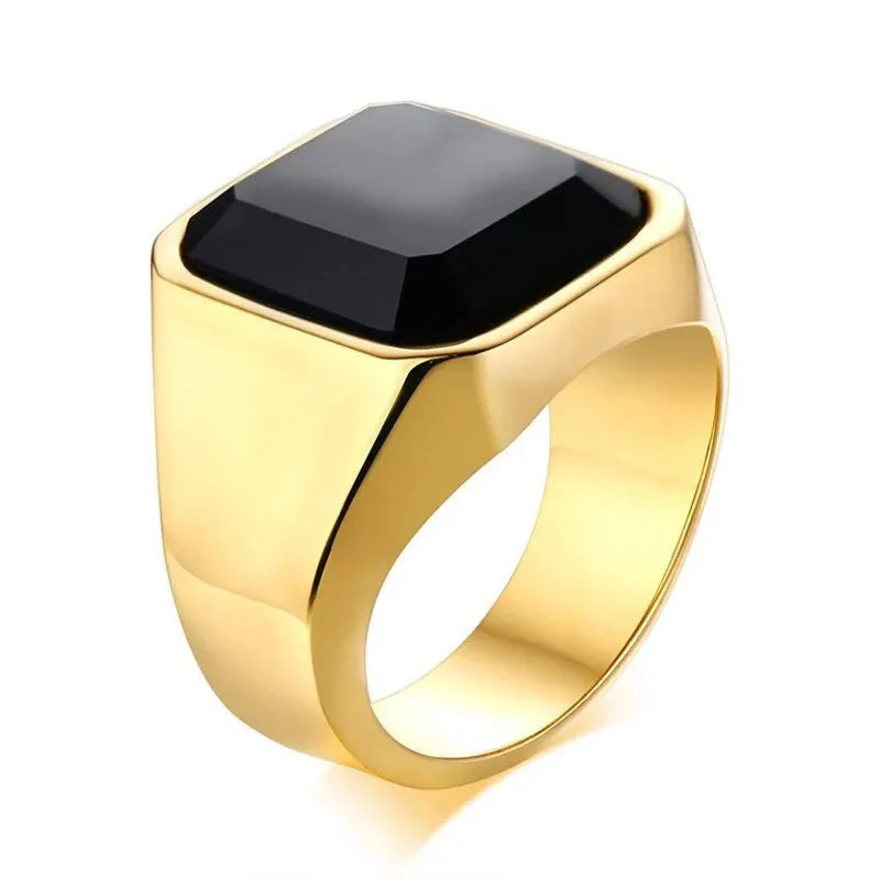 Herrenring mit Onyxstein
