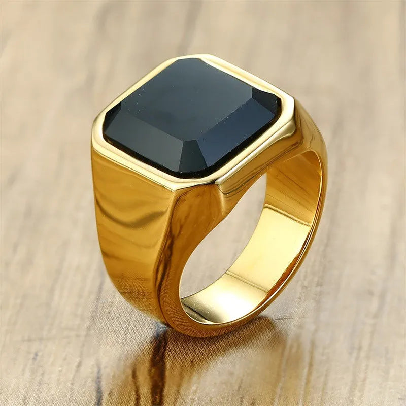 Herrenring mit Onyxstein
