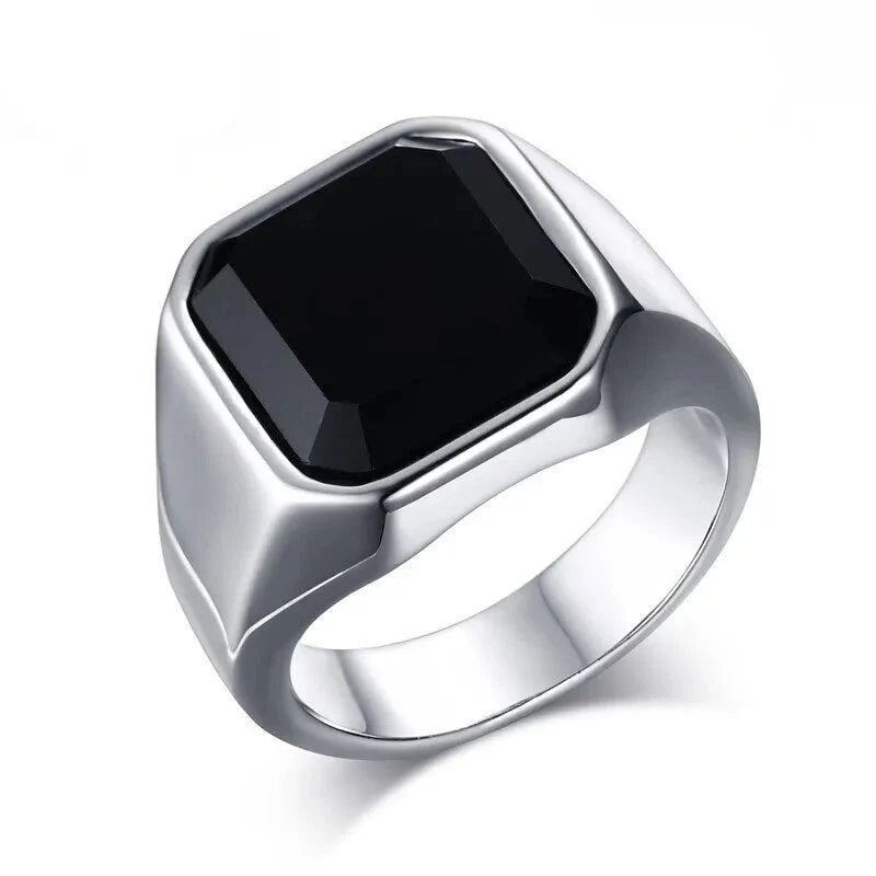 Herrenring mit Onyxstein