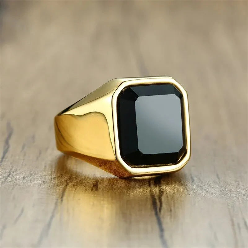 Herrenring mit Onyxstein