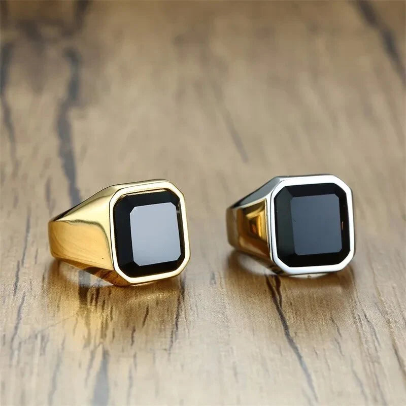 Herrenring mit Onyxstein
