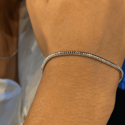925 Silver Denmark Cobra Bracelet with 3mm Zircon