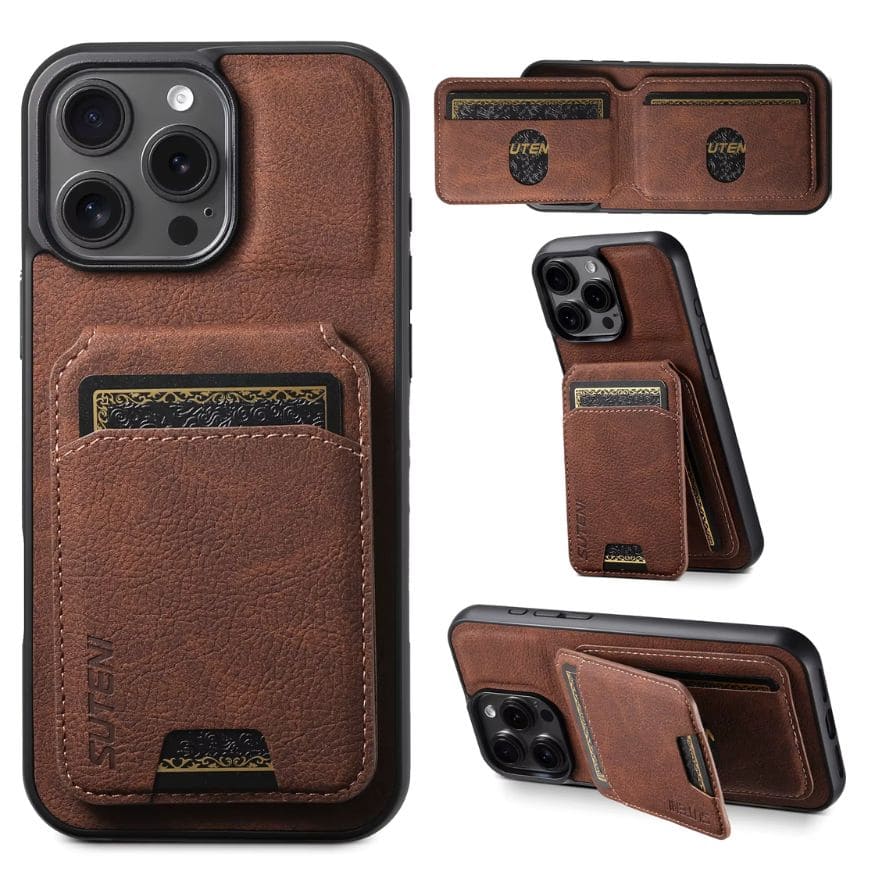Premium Leather Wallet Case – MagSafe-Compatible (iPhone 12–17)