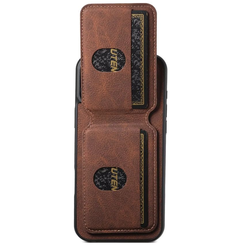 Premium Leather Wallet Case – MagSafe-Compatible (iPhone 12–17)