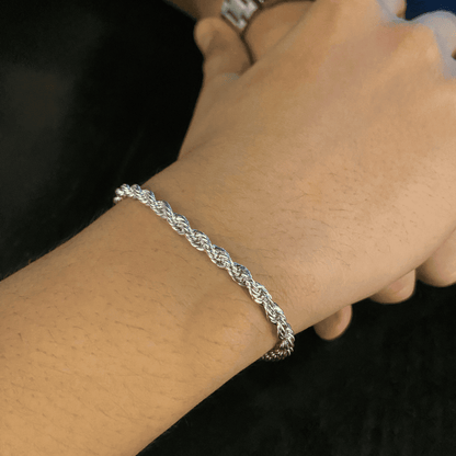 925 Silver Spain Twisted Bracelet with 4mm Zircon