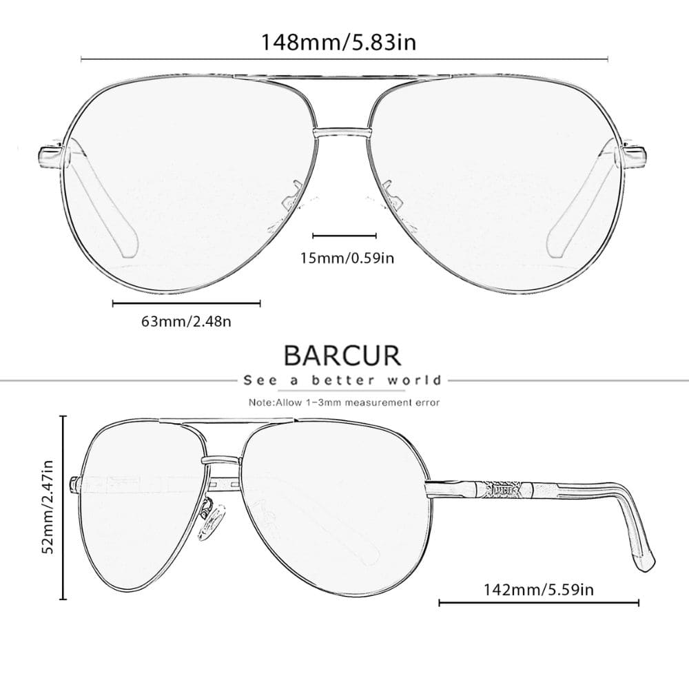 Lunettes de soleil Barcur Aviator Titanium - Polarisées