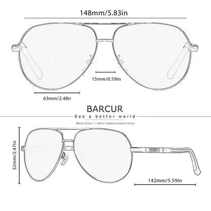 Lunettes de soleil Barcur Aviator Titanium - Polarisées