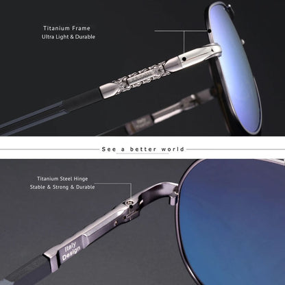 Lunettes de soleil Barcur Aviator Titanium - Polarisées