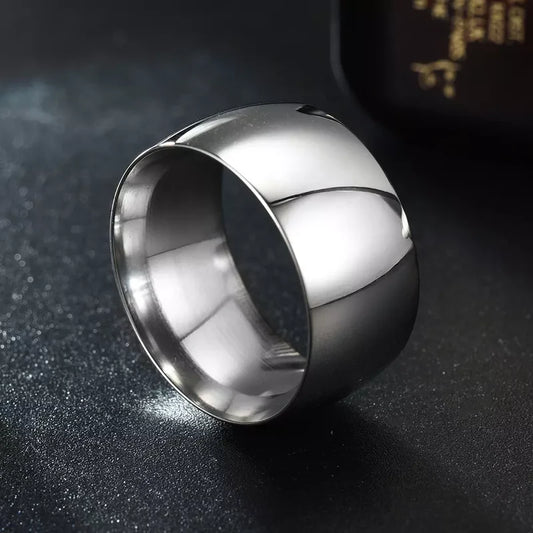 Herrenring aus glattem Edelstahl