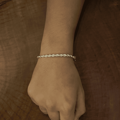 925 Silver Spain Twisted Bracelet with 4mm Zircon