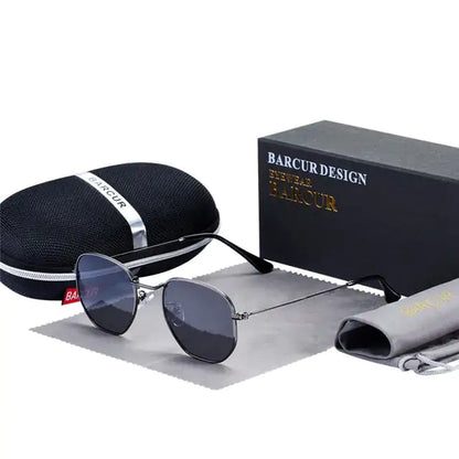 Barcur Sechseckige Retro-Sonnenbrille